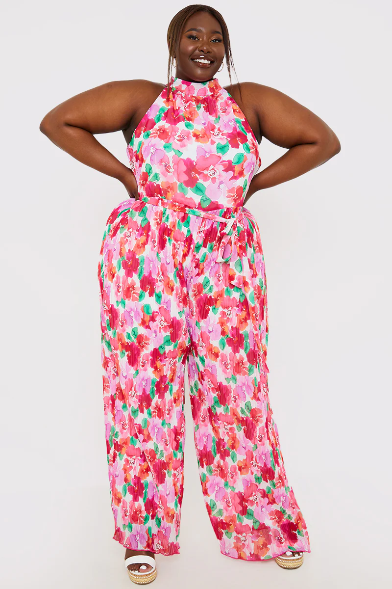 Plisse Sleeveless Wide Leg Jumpsuit - Image 6