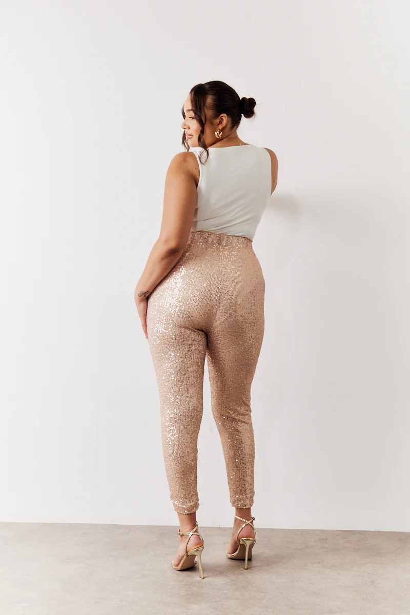 Gold Premium Sequin Leggings - Image 7