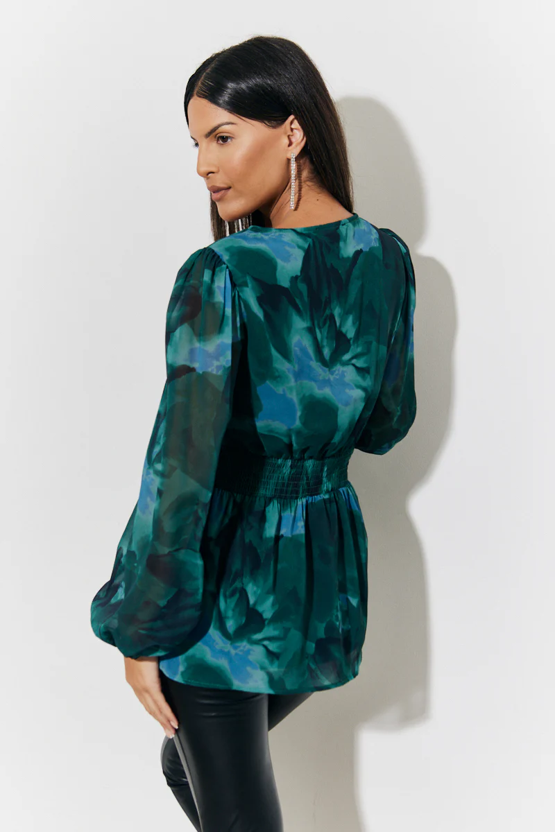Ruched Printed Blouse - Image 4