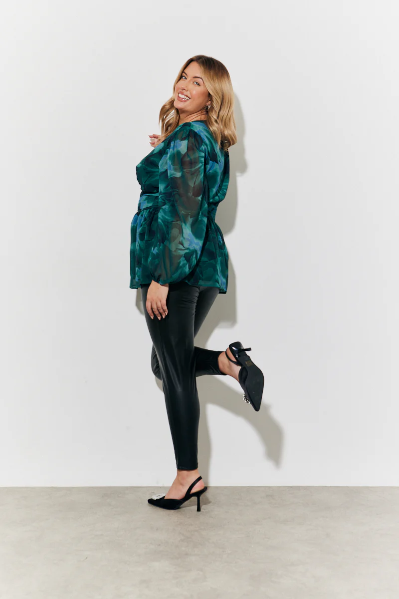 Ruched Printed Blouse - Image 6