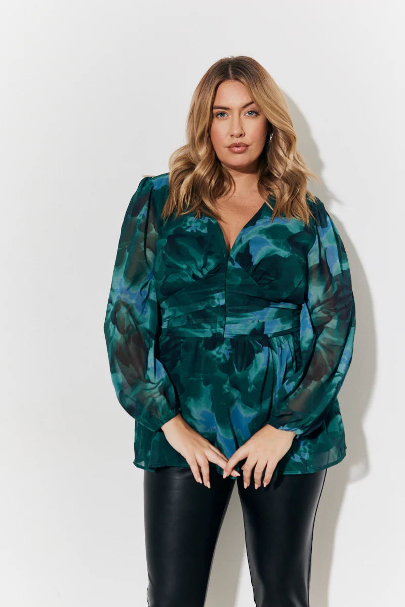Ruched Printed Blouse - Image 7