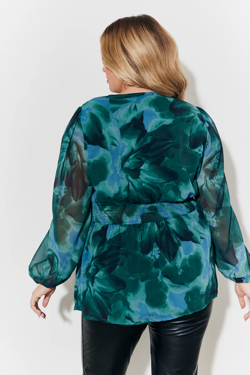 Ruched Printed Blouse - Image 8