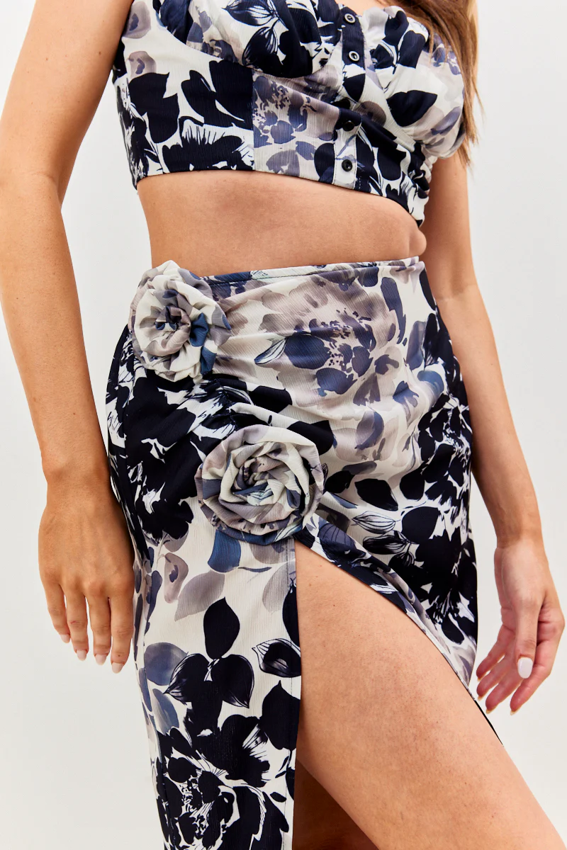 Printed Corsage Co-Ord Skirt - Image 3