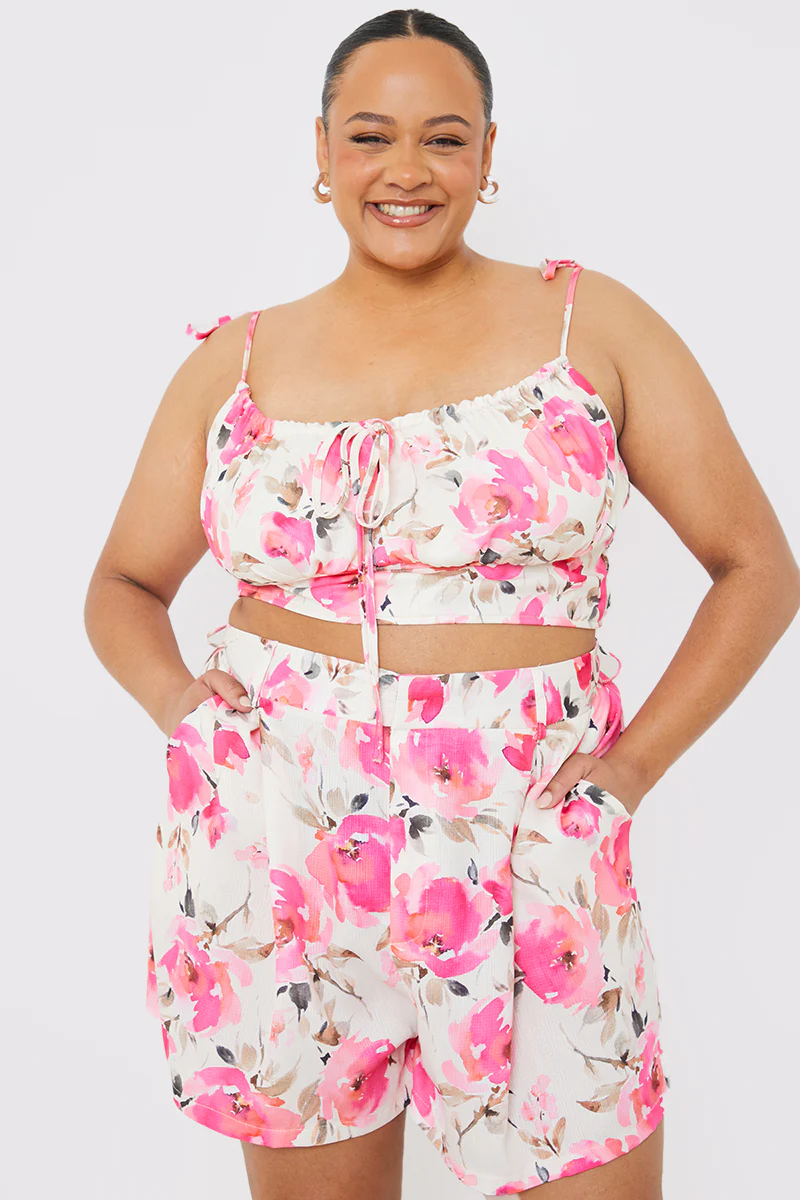 Printed Gathered Bust Co-ord Top - Image 5