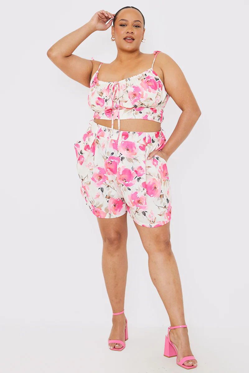 Printed Gathered Bust Co-ord Top - Image 6