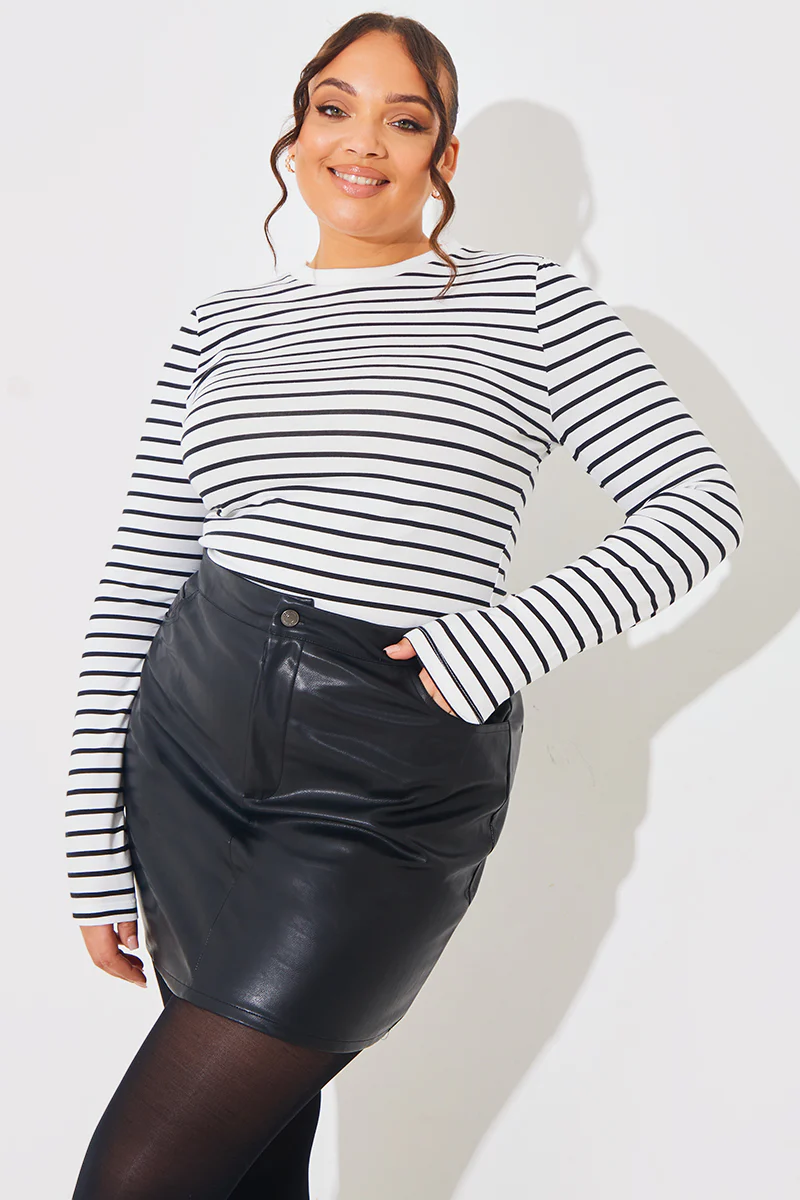 Leather Look Mini Skirt - Image 5