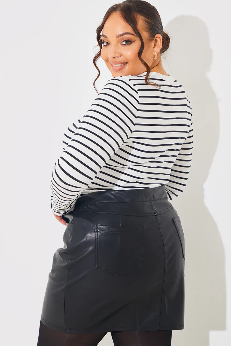 Leather Look Mini Skirt - Image 6