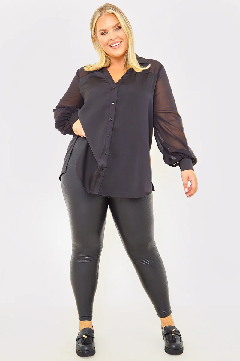 Leather Look Snake Leggings - Image 2