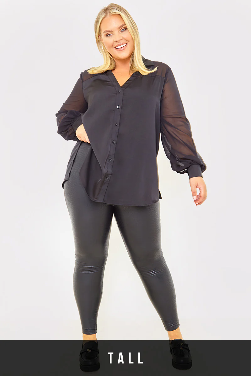 Leather Look Snake Leggings - Image 7