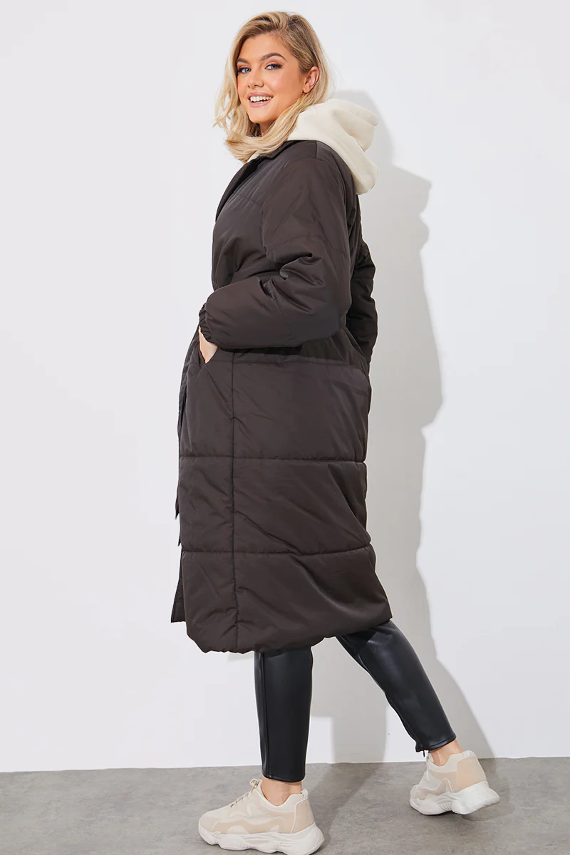 Quilted Wrap Puffer Coat - Image 4