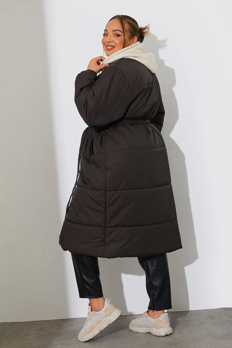 Quilted Wrap Puffer Coat - Image 6