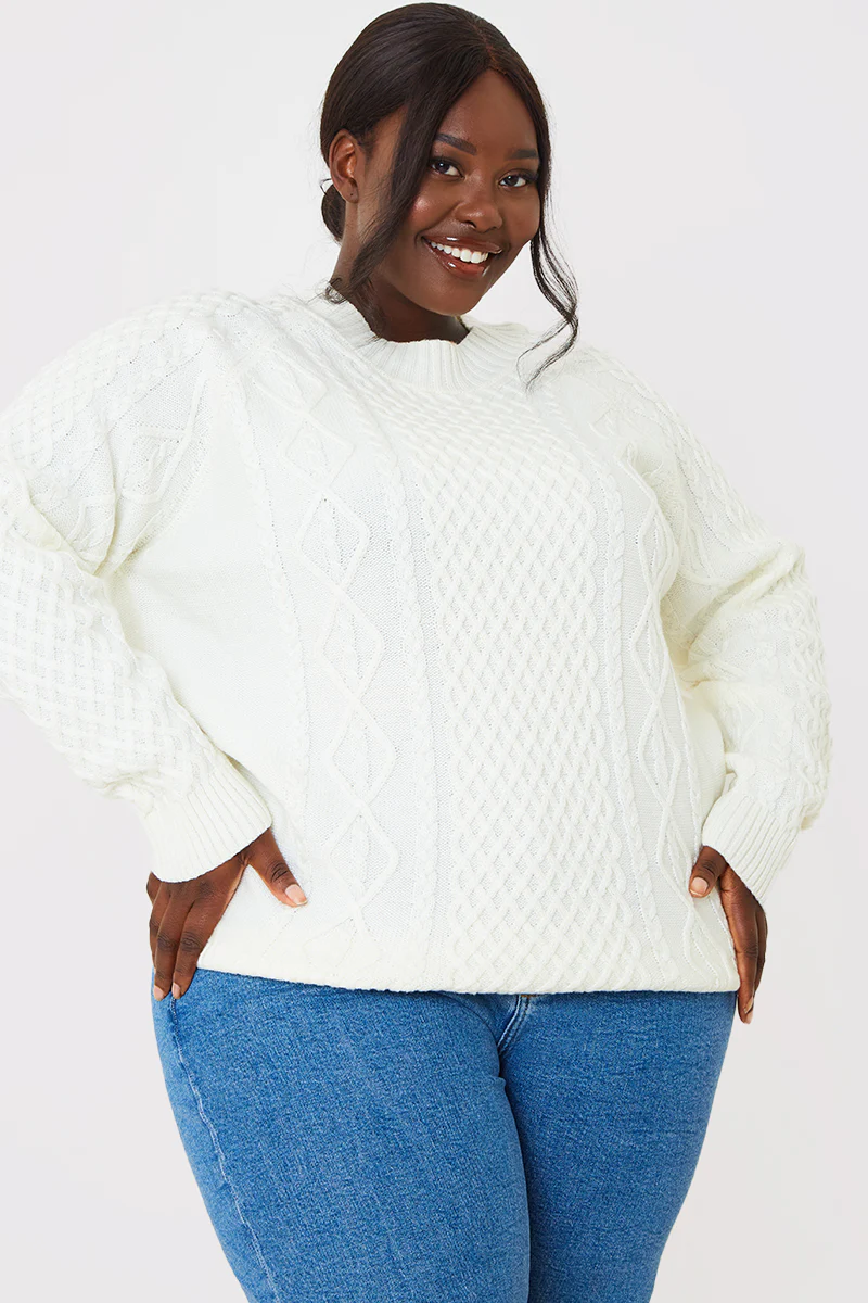 Recycled Cable Knitted Jumper - Image 5