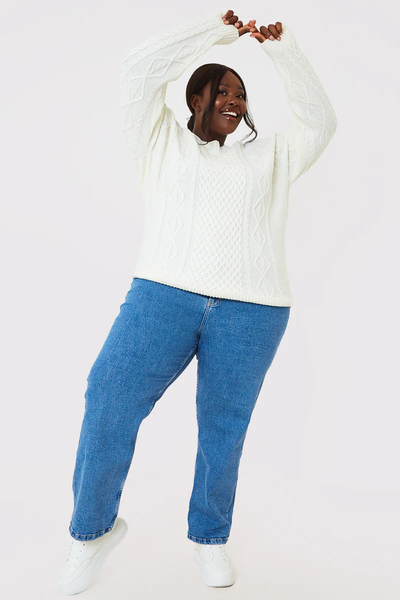 Recycled Cable Knitted Jumper - Image 6