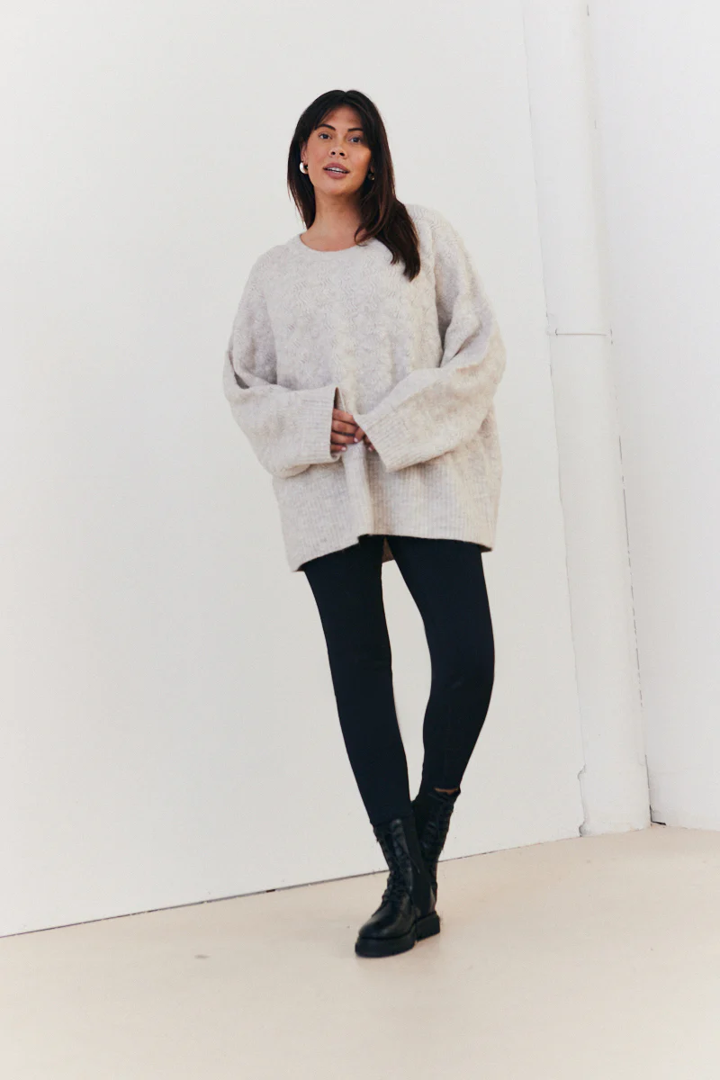Recycled Interest Yarn Crew Neck Knit Jumper - Image 2