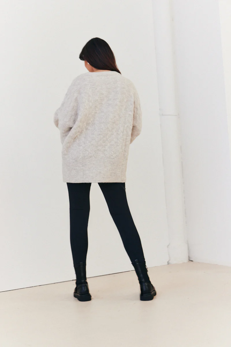 Recycled Interest Yarn Crew Neck Knit Jumper - Image 3