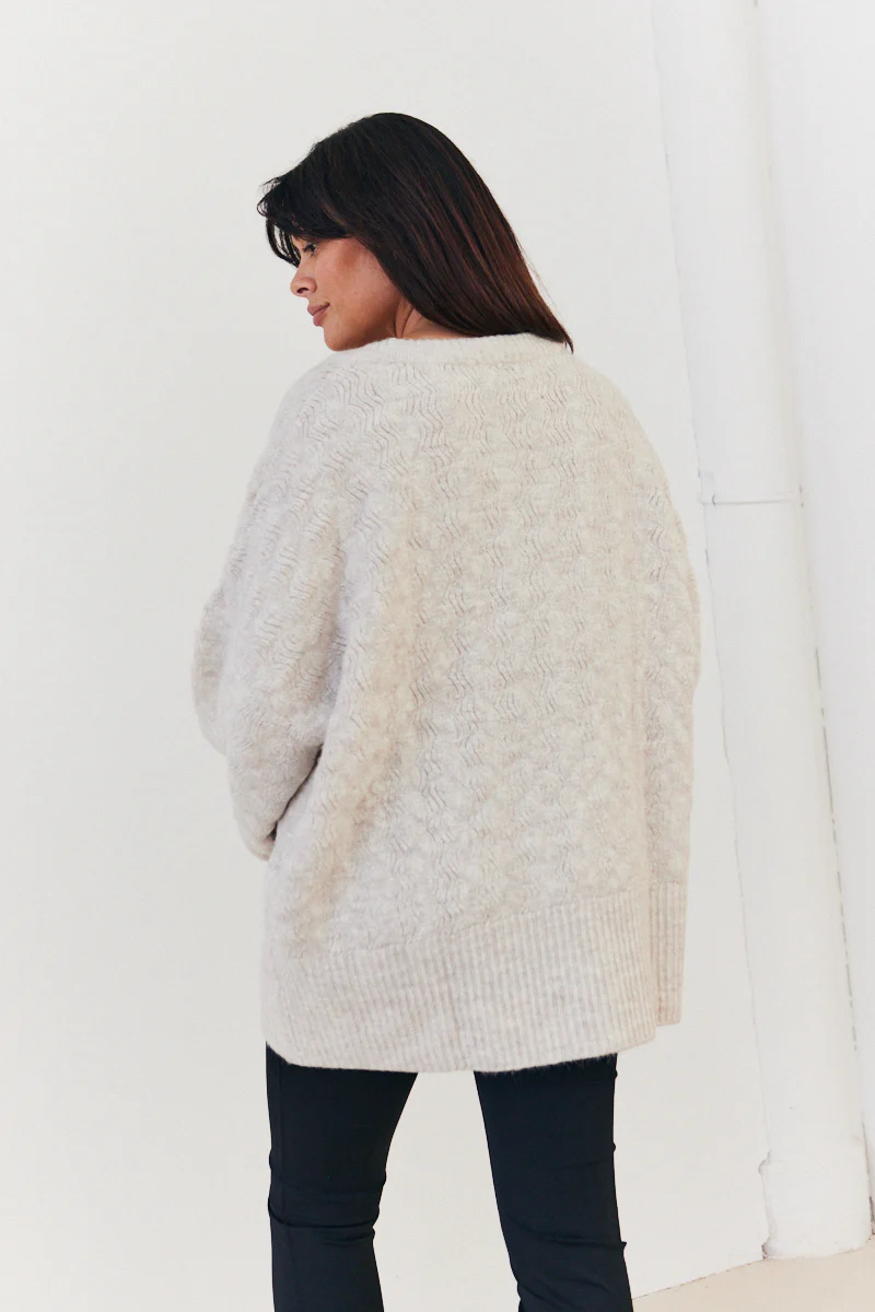 Recycled Interest Yarn Crew Neck Knit Jumper - Image 4