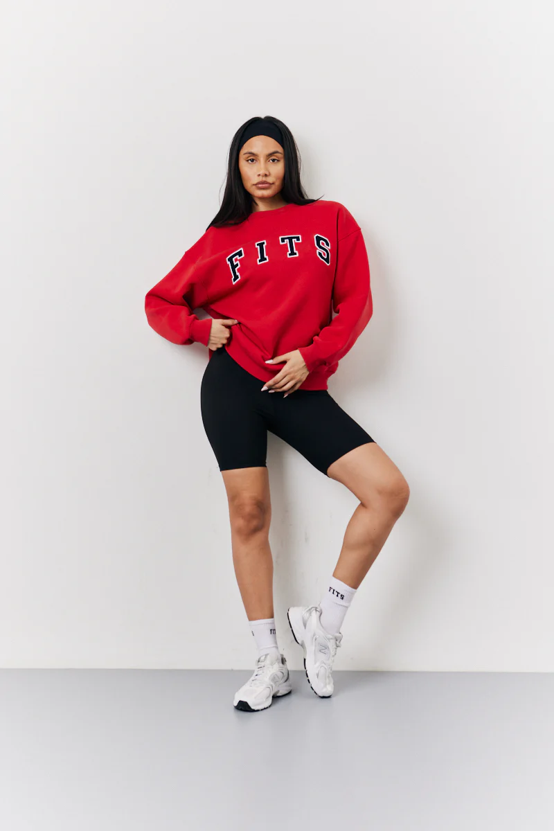 Red Fits Crew Neck Embroidered Sweatshirt - Image 2