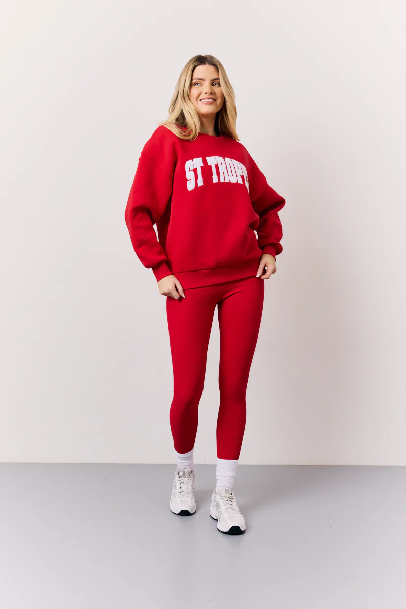 Red High Waisted Sculpt and Control Leggings