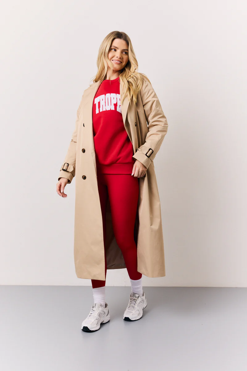 Red High Waisted Sculpt and Control Leggings - Image 5