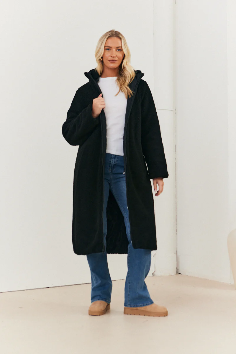 Recycled Reversible Longline Borg Puffer Coat