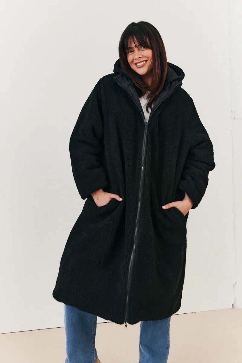 Recycled Reversible Longline Borg Puffer Coat - Image 8