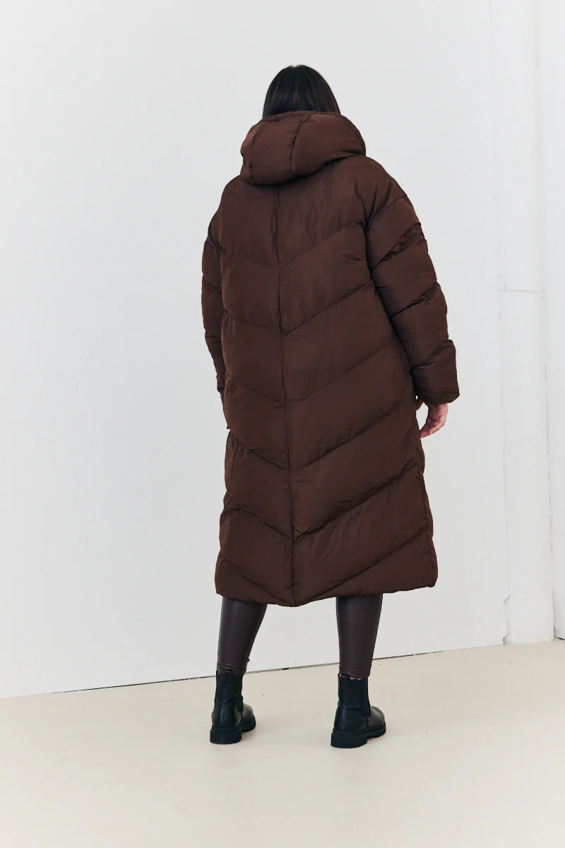 Reversible Hooded Longline Puffer Coat - Image 22