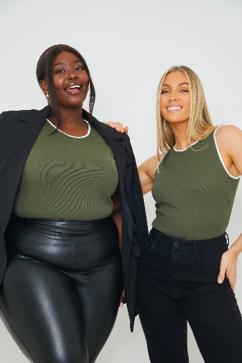 RIB CONTRAST BINDING BODYSUIT