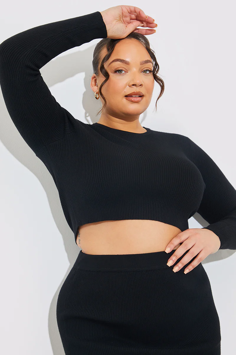 Rib Knit Crew Neck Co-Ord Top - Image 6