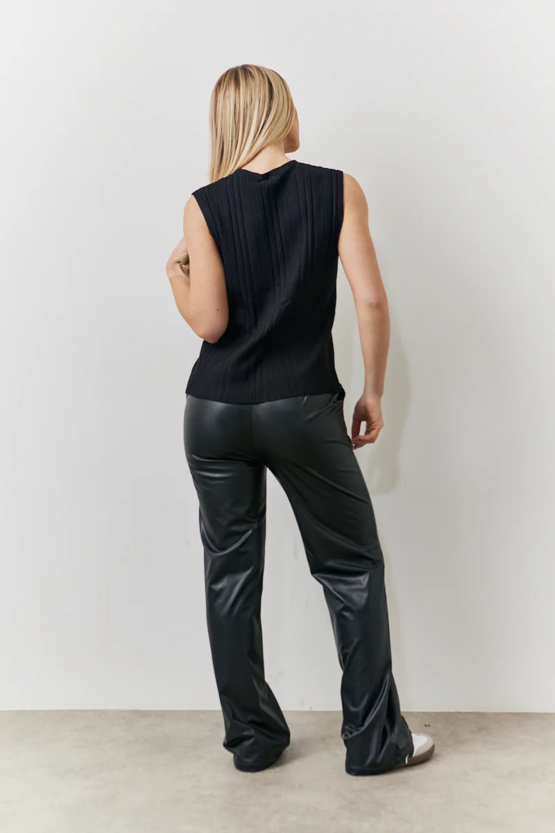 Rib Knit Button Up Co Ord Waistcoat - Image 4