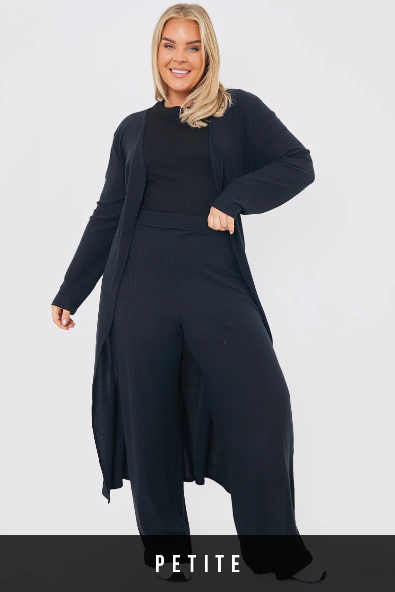 Rib Wide Leg Trousers - Image 4