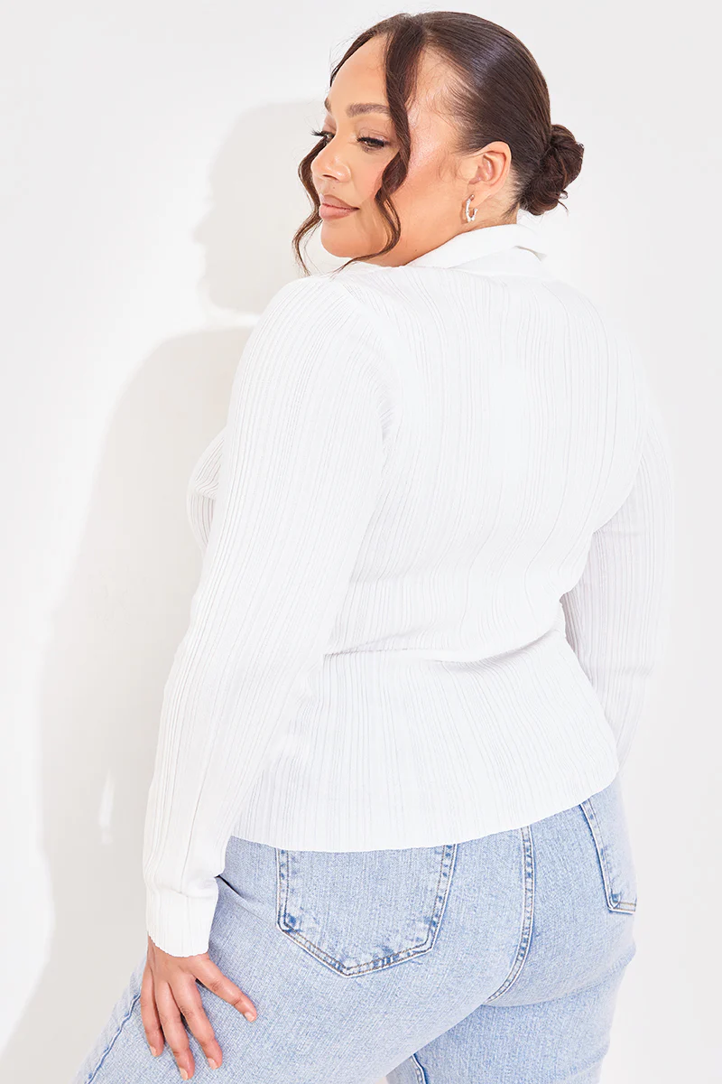 Ribbed CollaFitted Cardigan - Image 8