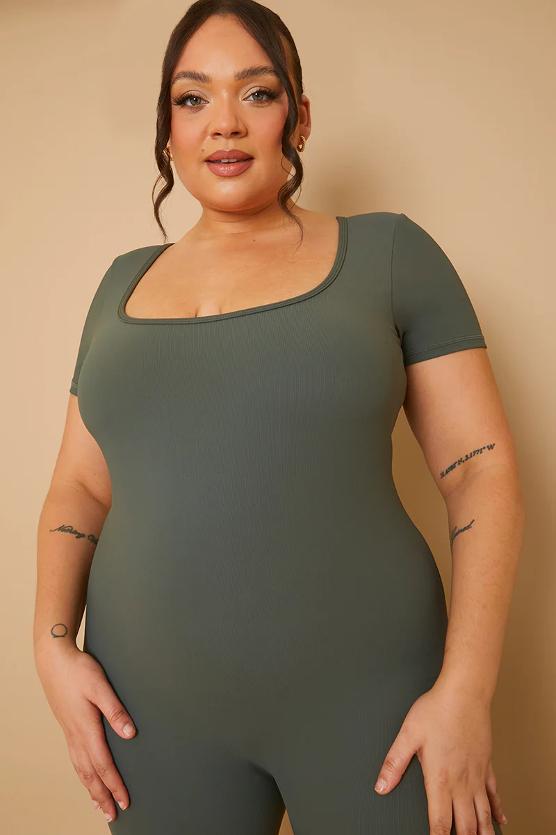 Built-In Bra Short Sleeve Sculpt and Control Unitard - Image 14