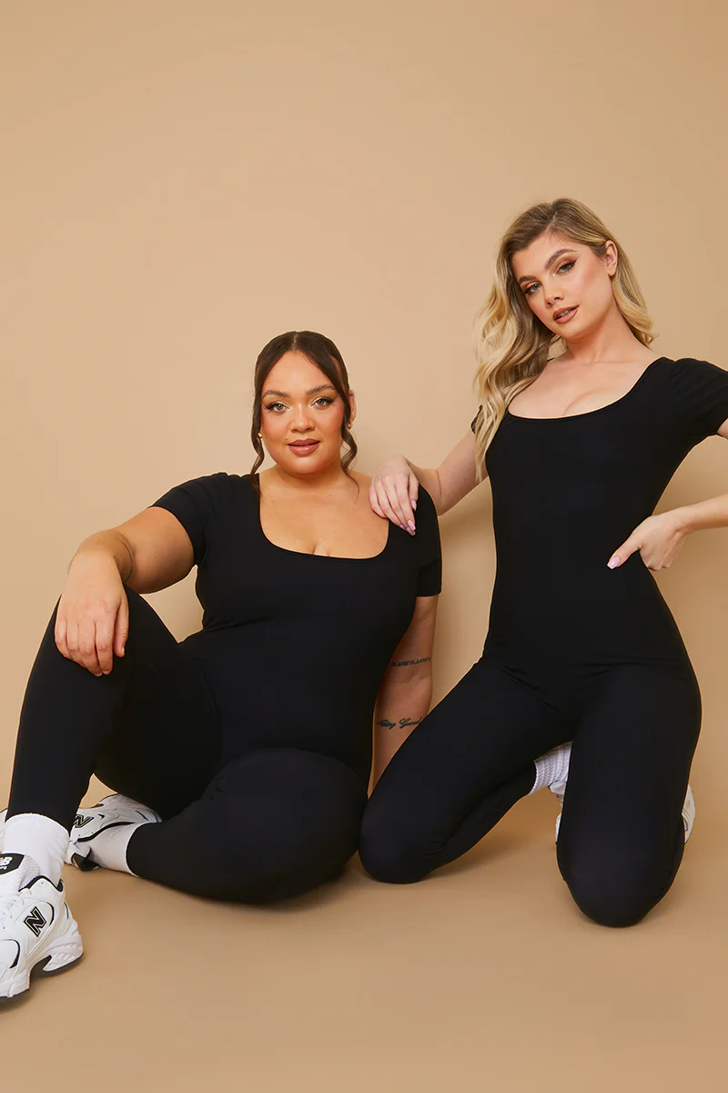 Built-In Bra Short Sleeve Sculpt and Control Unitard - Image 4