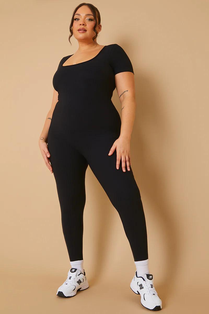 Built-In Bra Short Sleeve Sculpt and Control Unitard - Image 5