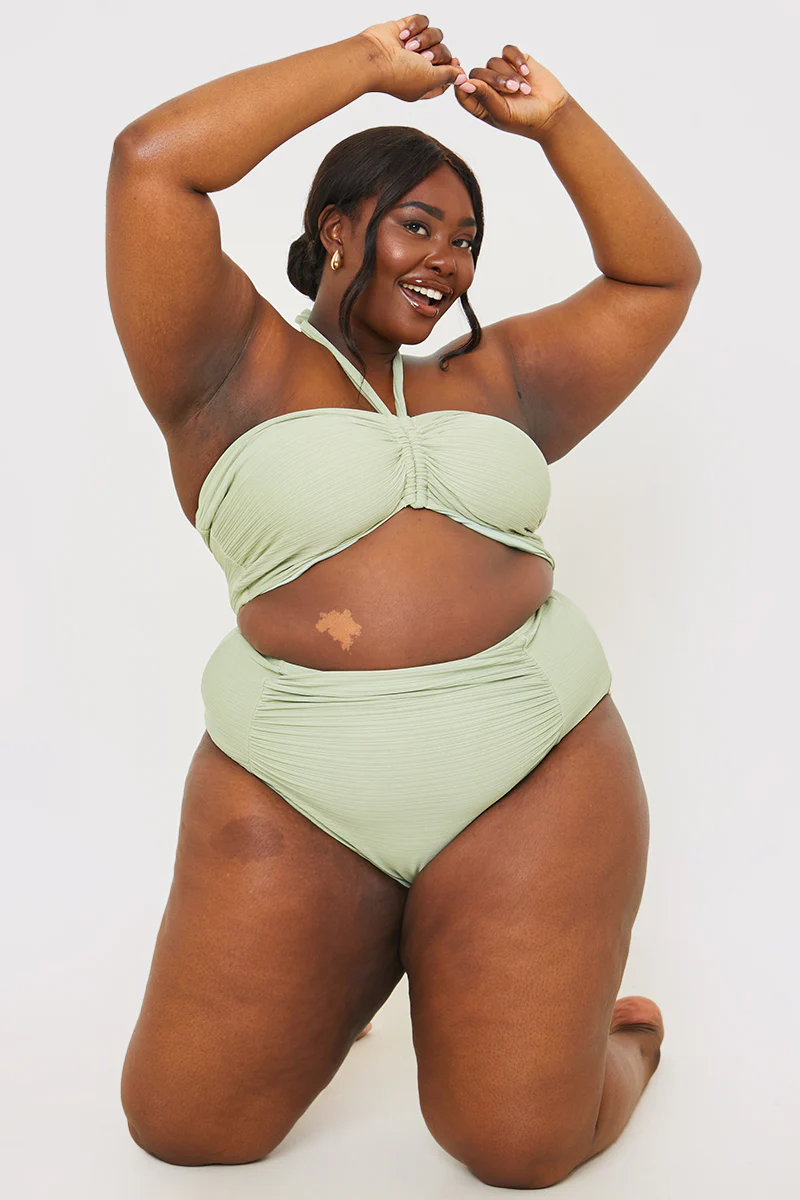 Control Ruched Detail High Waisted Bikini Bottom - Image 5
