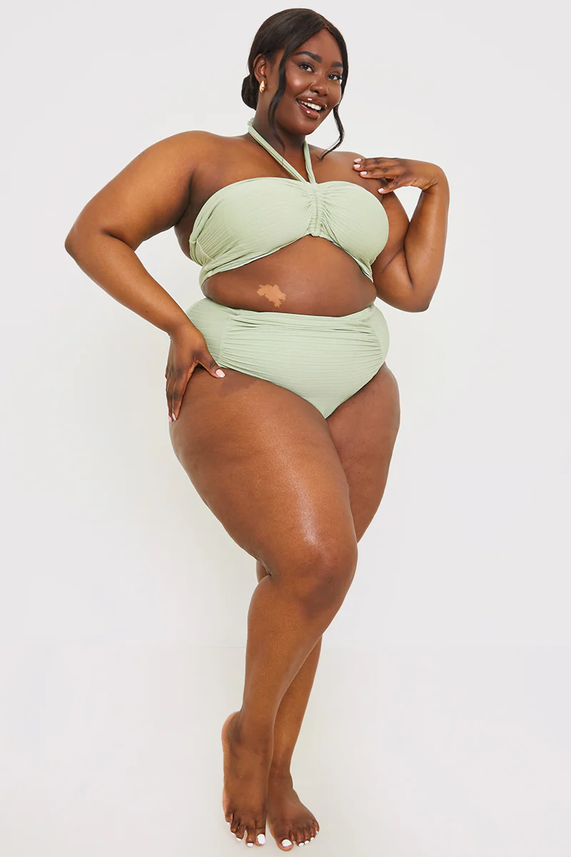 Control Ruched Detail High Waisted Bikini Bottom - Image 6