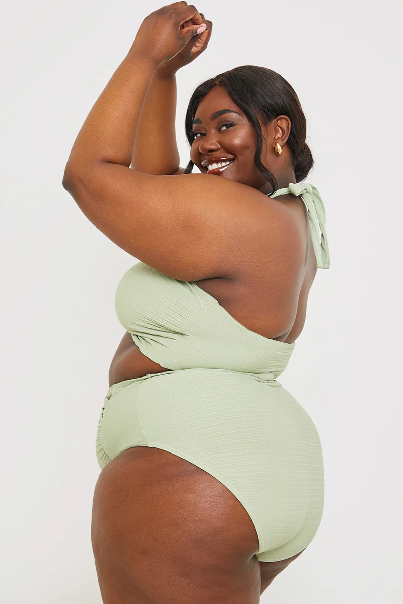 Control Ruched Detail High Waisted Bikini Bottom - Image 8