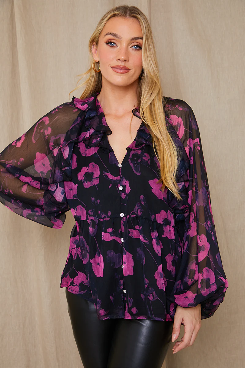 Ruffle Puff Sleeve Blouse - Image 5