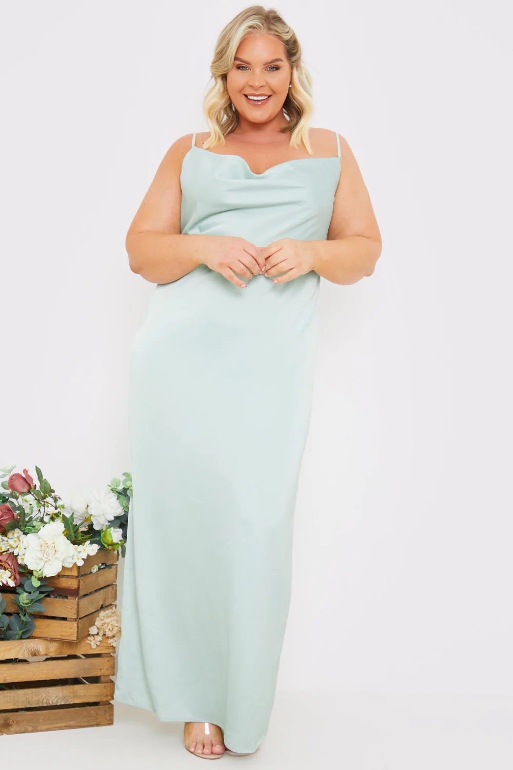 Satin Cowl Neck Maxi Dress - Image 18