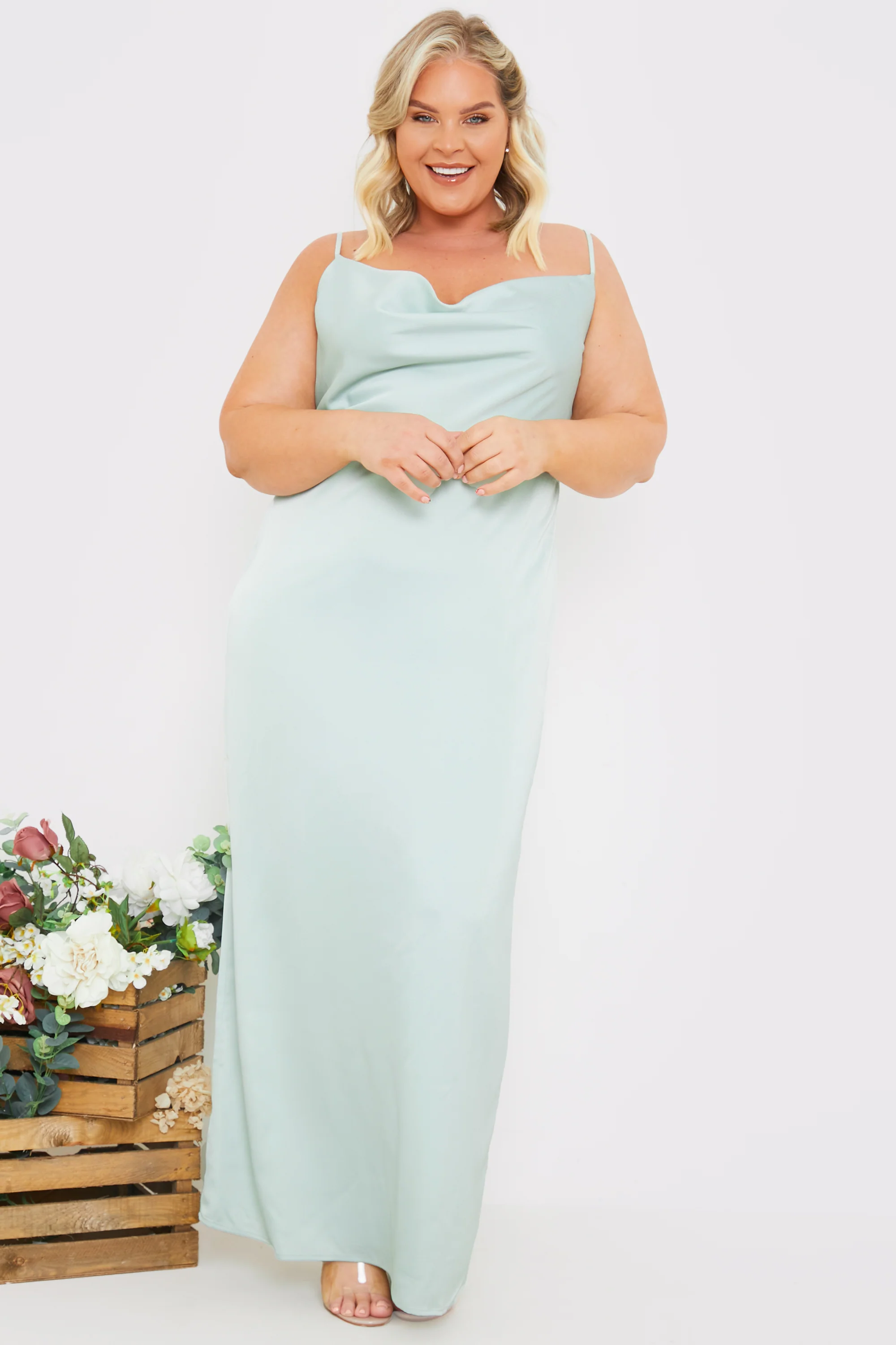 Satin Cowl Neck Maxi Dress - Image 24