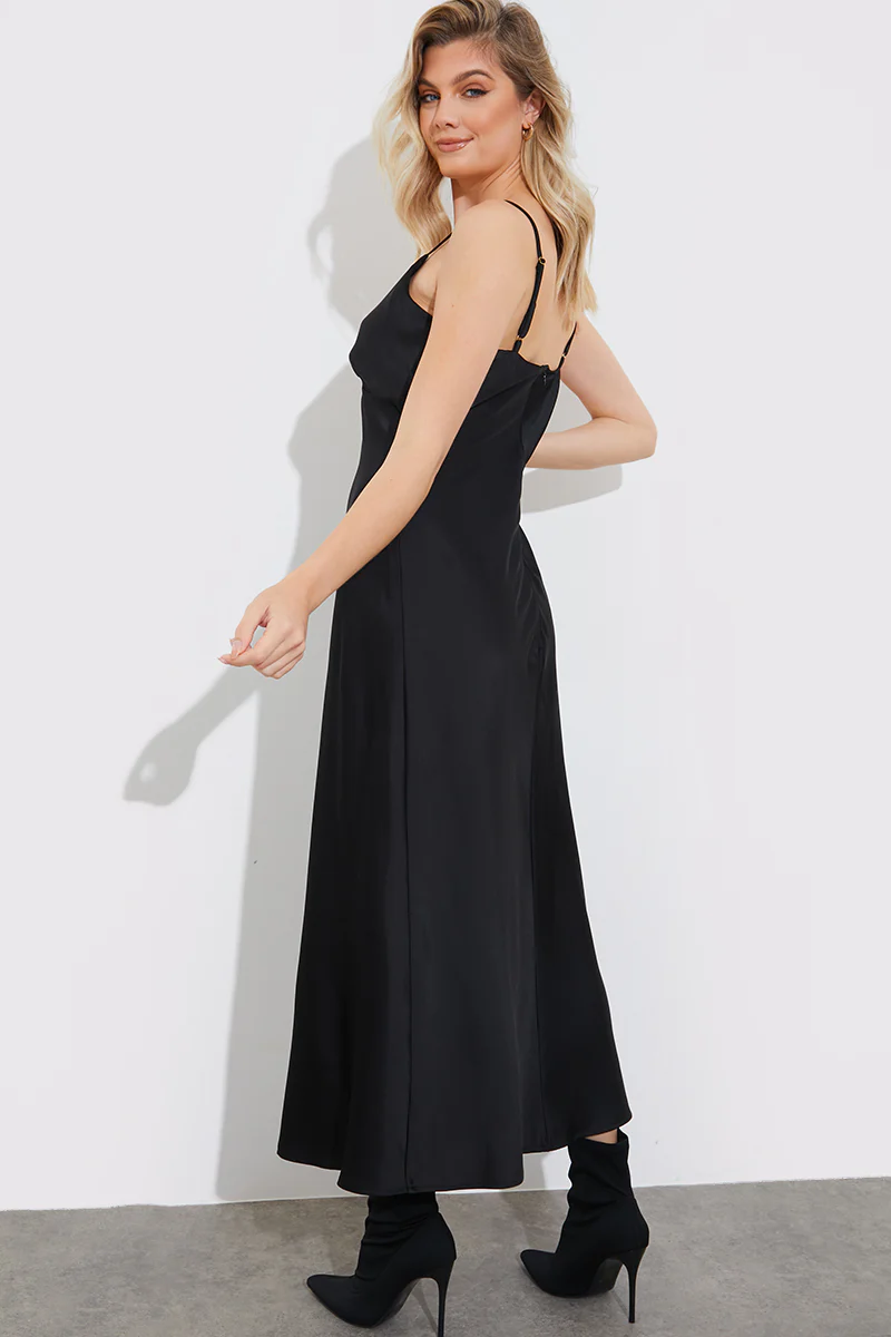 Satin Plunge Midaxi Dress - Image 6