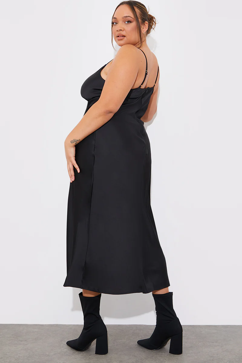 Satin Plunge Midaxi Dress - Image 9