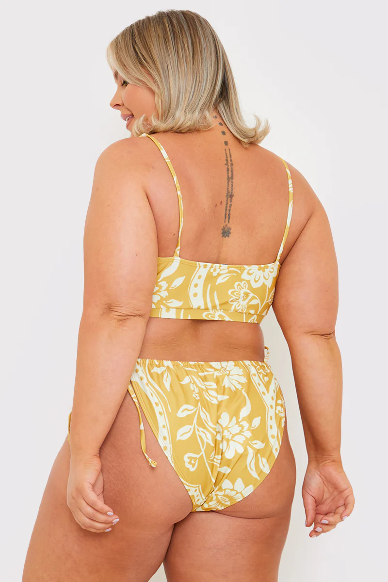 Scarf Print Tie Side Bikini Bottom - Image 12