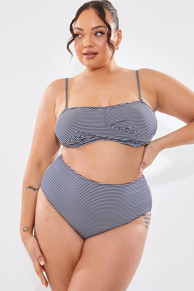 Sculpt And Control Stripe Waisted Full Coverage Bikini Bottom - Image 6