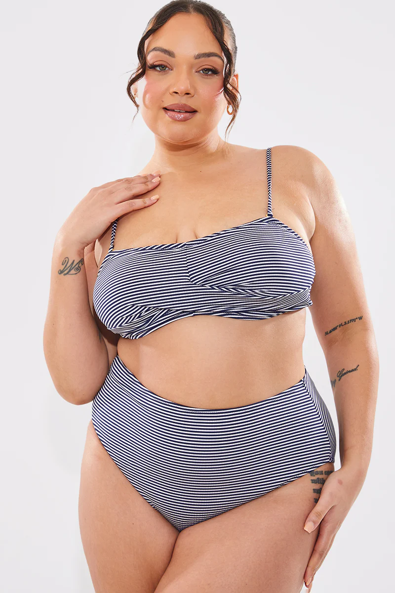 Sculpt And Control Stripe Balconette Bikini Top - Image 5