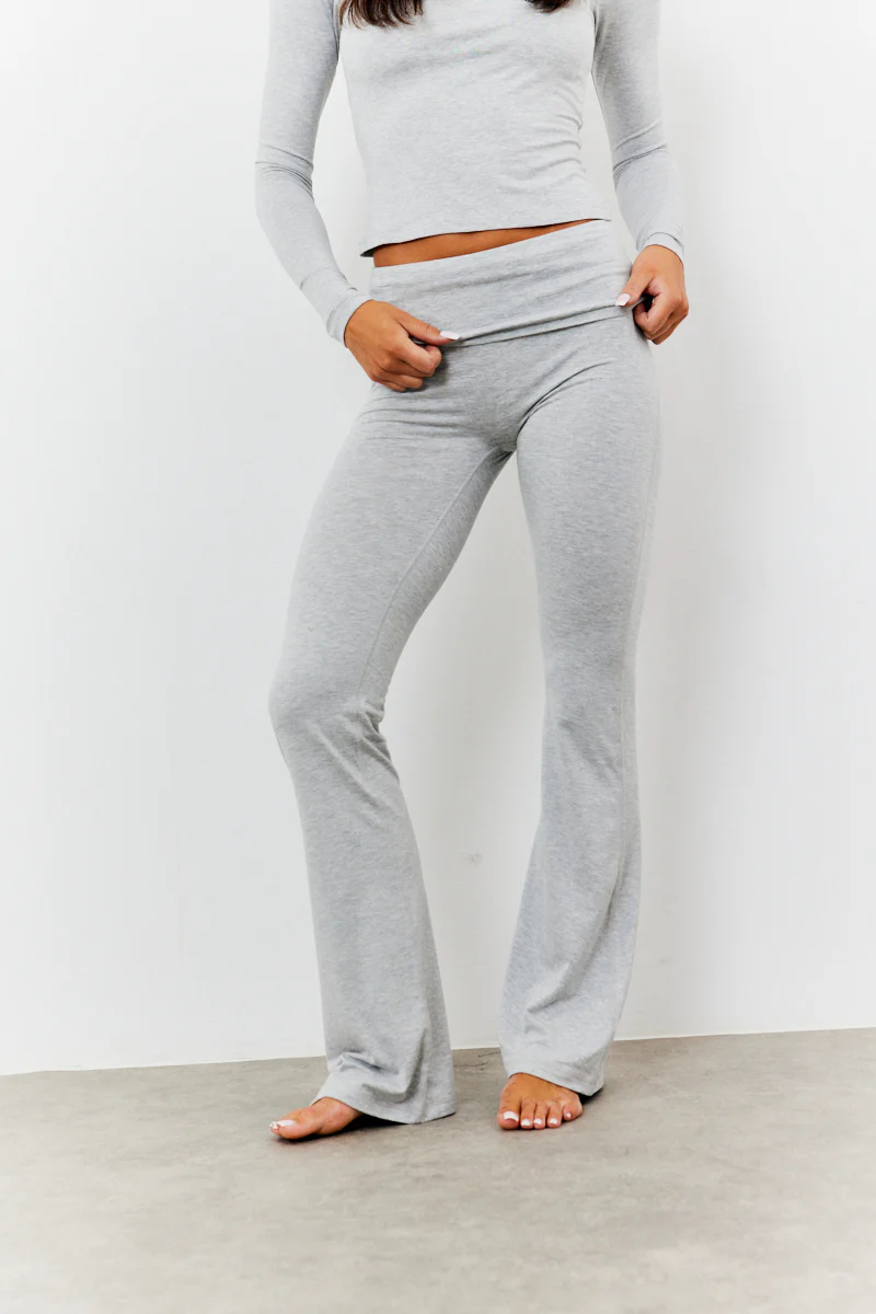 Sculpting Fold Over Waistband Flare Leg Trouser - Image 2