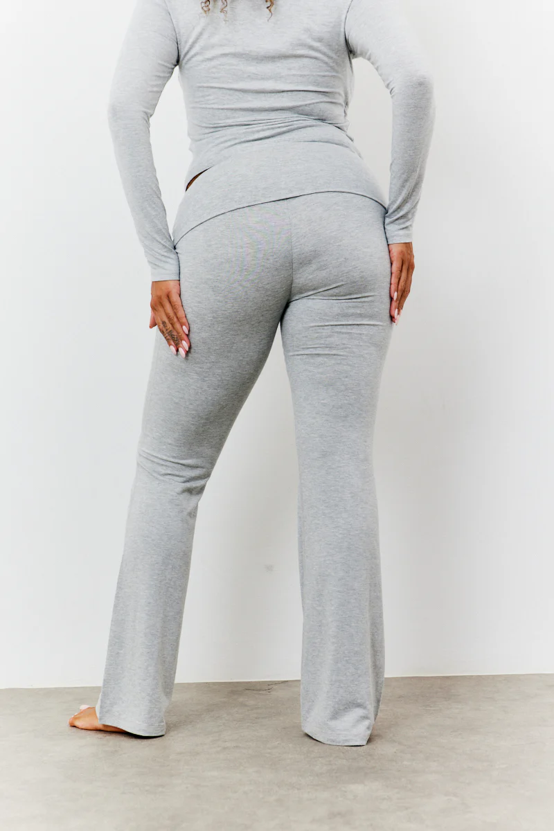 Sculpting Fold Over Waistband Flare Leg Trouser - Image 6