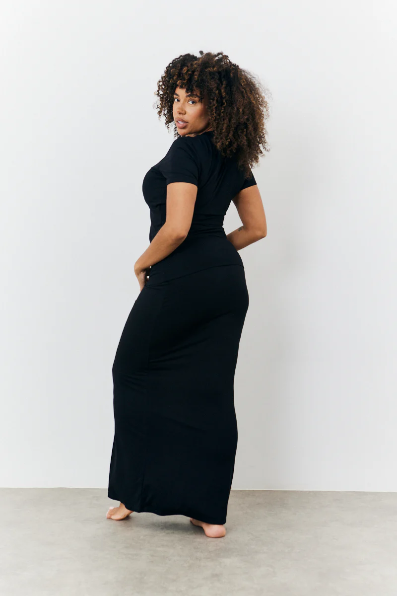 Sculpting Fold Over Waistband Maxi Skirt - Image 6