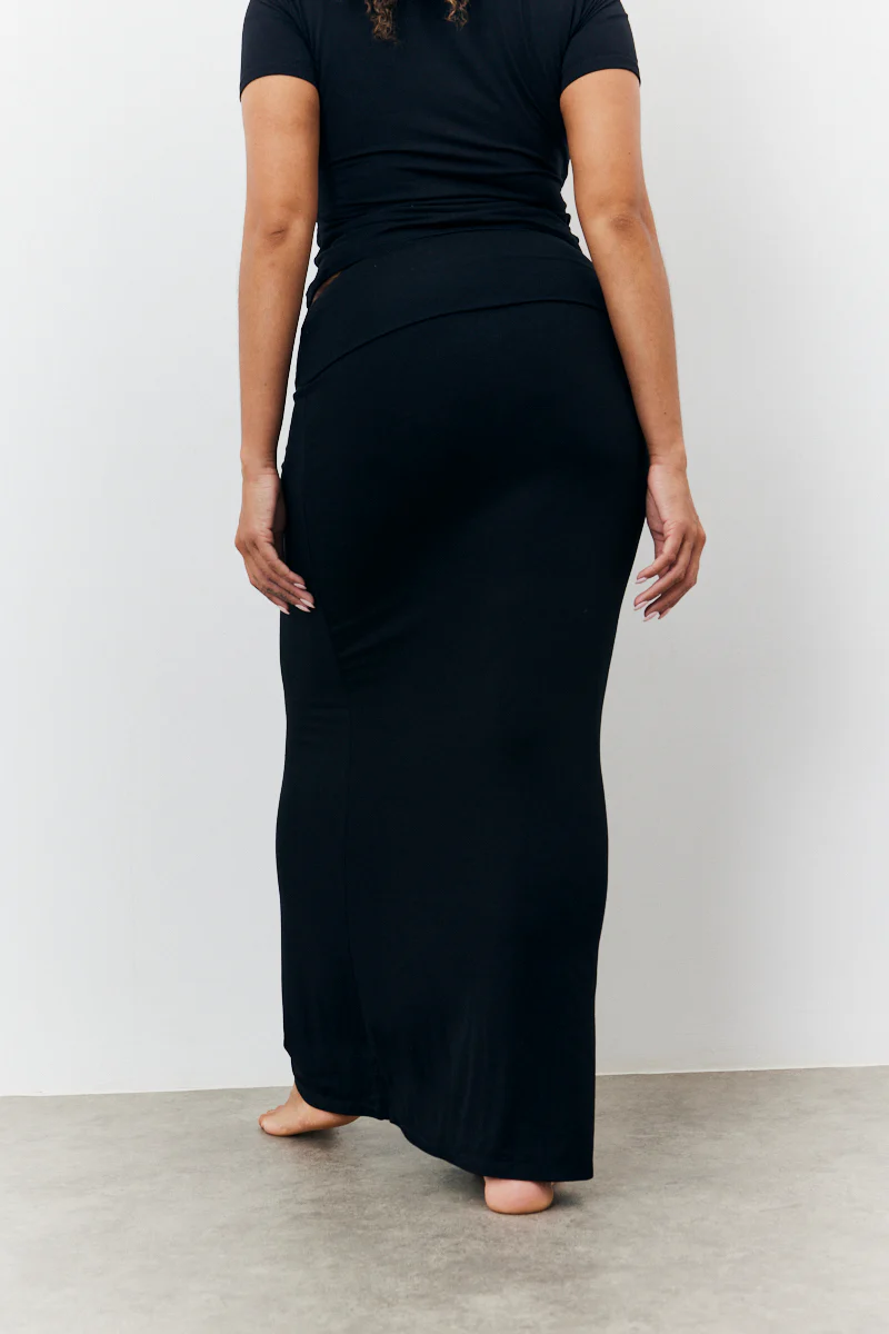 Sculpting Fold Over Waistband Maxi Skirt - Image 7