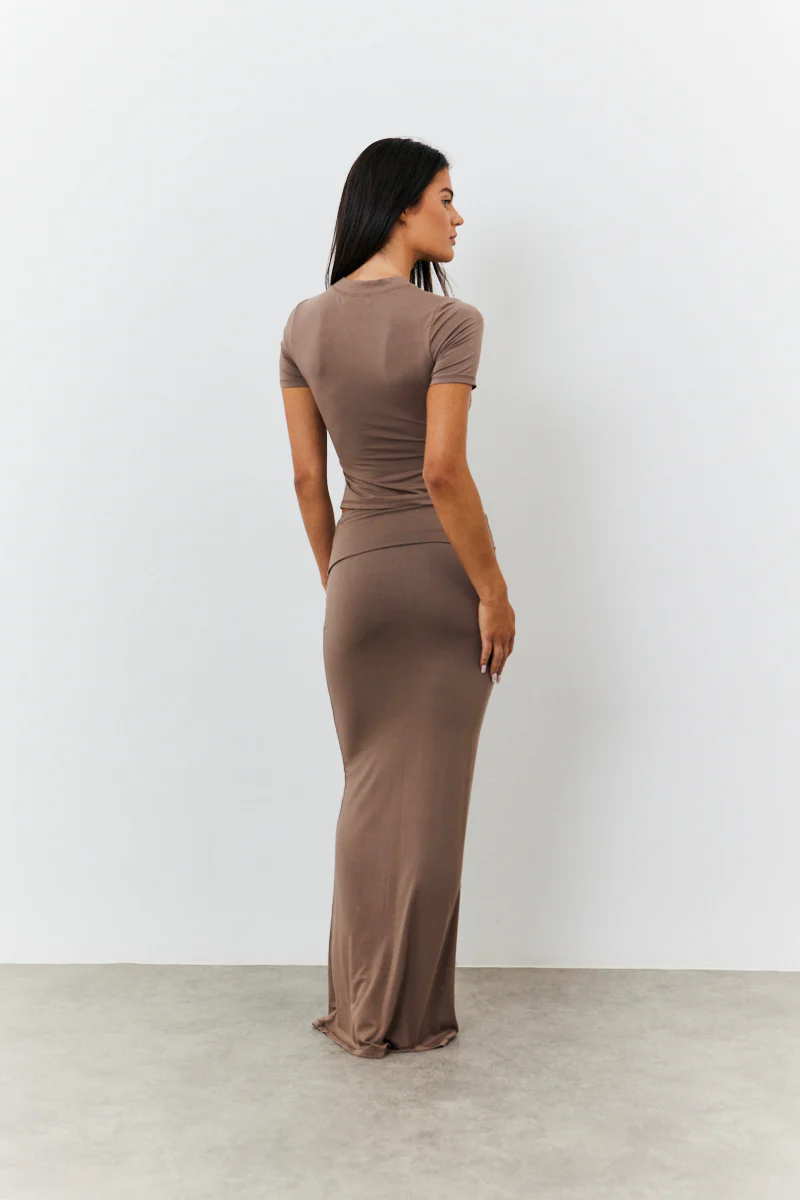 Sculpting Fold Over Waistband Maxi Skirt - Image 3